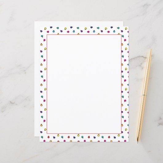 Spaß Weihnachtsschmuck Illustration Stationery (Vorderseite/Rückseite Beispiel)