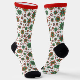 Spaß Weihnachtssocken in Rot Grün & Weiß Socken