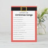 Spaß Weihnachtsspiel - Nicht bearbeitbar - Einladung (Stehend Vorderseite)