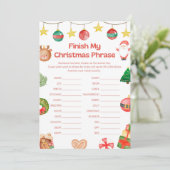 Spaß Weihnachtsspiel - Nicht bearbeitbar - Einladung (Stehend Vorderseite)