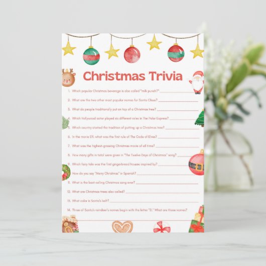 Spaß Weihnachtsspiel - Nicht bearbeitbar - Einladung (Stehend Vorderseite)