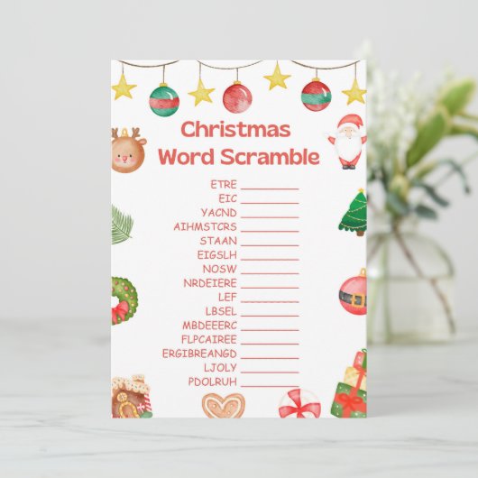 Spaß Weihnachtsspiel - Nicht bearbeitbar - Einladung (Stehend Vorderseite)