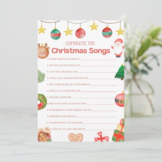 Spaß Weihnachtsspiel - Nicht bearbeitbar - Einladung (Stehend Vorderseite)