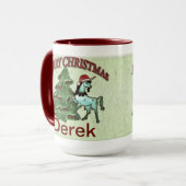 Spaß-Weihnachtsunicorn-Kaffee-Tasse Tasse (Vorderseite Links)