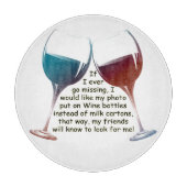 Spaß-Wein-Sprichwort-Ausschnitt-Brett Schneidebrett (Vorderseite)