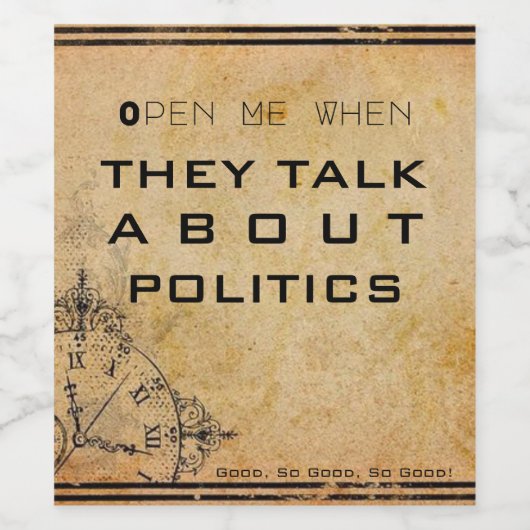 Spaß Wein und Politik Labels! Weinetikett (Einzelnes Label)