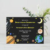 Spaß-Weltraum-Einladung Einladung (Stehend Vorderseite)