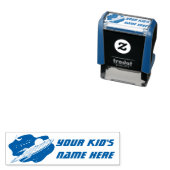 Spaß Weltraumkindern Namensschild Briefmarke Permastempel (Beispiel)