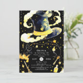 Spaß Whimsical Magic Wizard Geburtstag Einladung (Stehend Vorderseite)