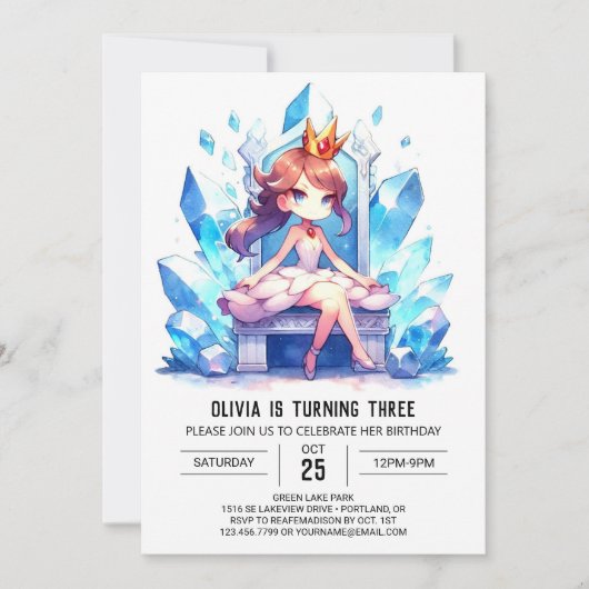Spaß Whimsical Princess Geburtstag Einladung (Vorderseite)