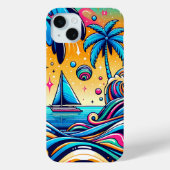 Spaß Whimsical Psychedelic Sailboat Case-Mate iPhone Hülle (Rückseite)