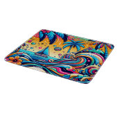 Spaß Whimsical Psychedelic Sailboat Schneidebrett (Ecke)