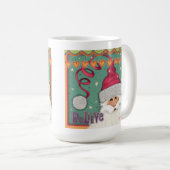 Spaß Whimsical Santa Girly Pink glauben Kaffeetasse (VorderseiteRechts)