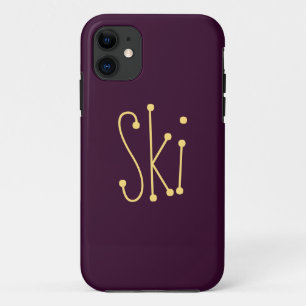 Spaß Whimsical SKI Text Spaß Tief Violetter Hinter Case-Mate iPhone Hülle
