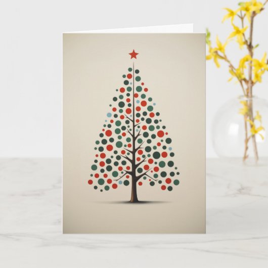 Spaß Whimsical Weihnachtsbaum Gruß Karte (Gelbe Blume)