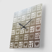 Spaß Whimsikale Liebe und Herz Quadratische Wanduhr (Winkel)