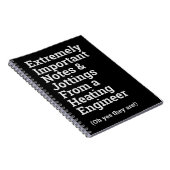 Spaß Wichtiger Heizungstechniker für Notebooks Notizblock (Rechte Seite)