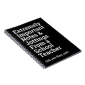 Spaß Wichtiges Schullehrer-Notebook Notizblock (Rechte Seite)