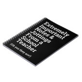 Spaß Wichtiges Schullehrer-Notebook Notizblock (Linke Seite)