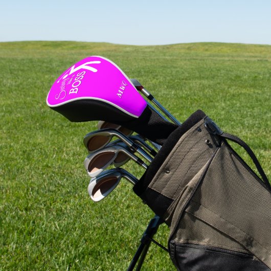 Spaß wie ein BOSS-Pink-Monogramm-TREIBER Golf Headcover (In SItu)