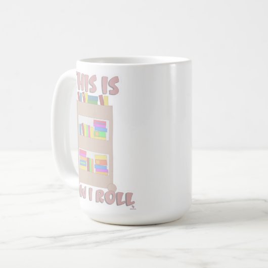 Spaß Wie ich den Cartoon "Book Cart Reader" Kaffeetasse (Vorderseite Links)