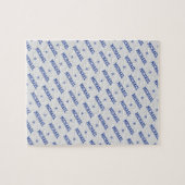 Spaß Wiederholung Name mit Sternen Blau & Grau Puzzle (Horizontal)