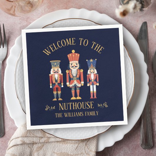 Spaß Willkommen bei Nuthouse Nutcracker Weihnachte Serviette