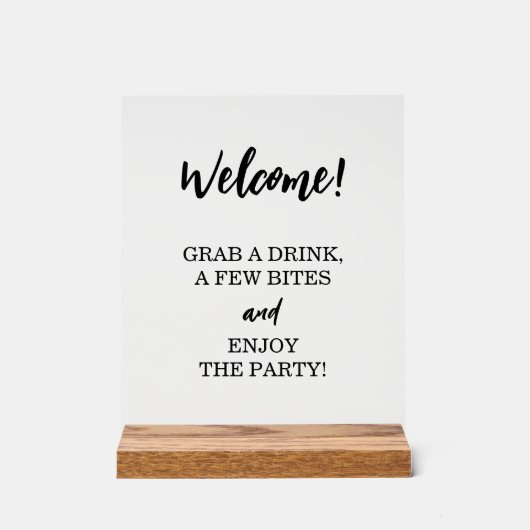 Spaß Willkommen Offener Bar Genießen Sie einen Coc Acrylschild (Vorderseite)