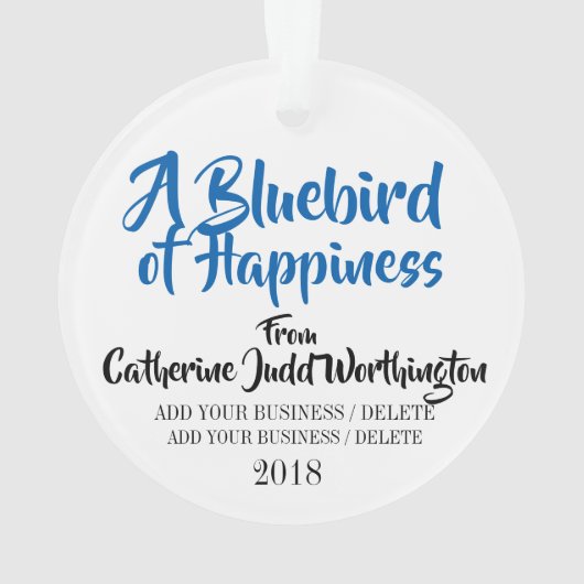 Spaß Willkommen Zuhause Bluebird of Happiness Ornament (Rückseite)