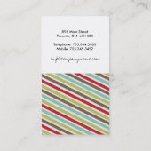 Spaß-winklige Streifen-Visitenkarten Visitenkarte (Rückseite)