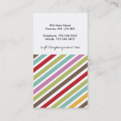 Spaß-winklige Streifen-Visitenkarten Visitenkarte (Rückseite)