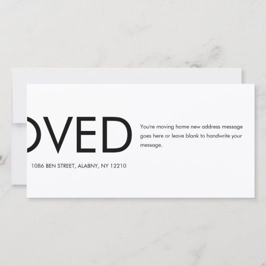 Spaß: Wir haben die Ankündigung einer neuen Adress (Rückseite)