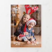 Spaß Wirble Weihnachtsbräune Frohe Weihnachten Fot Dreifach Gefaltete Karte (Cover)