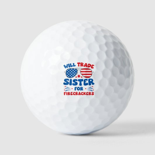 Spaß wird Schwester gegen Knaller Funny USA 4 Golfball (Vorderseite)