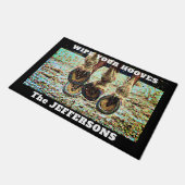 Spaß "Wischen Sie Ihre Hooves mit Pferden Hooves" Fußmatte (Schrägansicht)