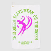 Spaß Women's Golf QUEEN SPIELT GEMEIN AUF DEM GRÜN Golfhandtuch (Vorderseite)