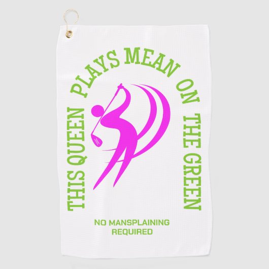 Spaß Women's Golf QUEEN SPIELT GEMEIN AUF DEM GRÜN Golfhandtuch (Vorderseite)