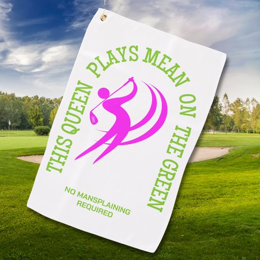 Spaß Women's Golf QUEEN SPIELT GEMEIN AUF DEM GRÜN Golfhandtuch