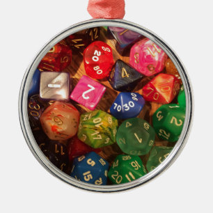 Spaß-Würfelentwurf für Gamers Silbernes Ornament