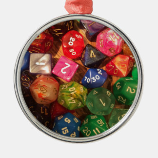 Spaß-Würfelentwurf für Gamers Silbernes Ornament