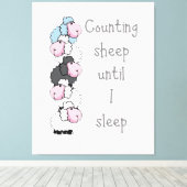 Spaß zählen Schafe bis ich schlafe Zitat Leinwanddruck (Insitu (Holzboden))