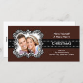 Spaß Zebra Frame Weihnachtsfotokarte. Feiertagskarte (Vorne/Hinten)