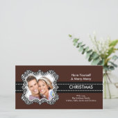 Spaß Zebra Frame Weihnachtsfotokarte. Feiertagskarte (Stehend Vorderseite)