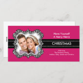 Spaß Zebra Frame Weihnachtsfotokarte. Feiertagskarte (Vorne/Hinten)