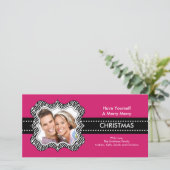 Spaß Zebra Frame Weihnachtsfotokarte. Feiertagskarte (Stehend Vorderseite)