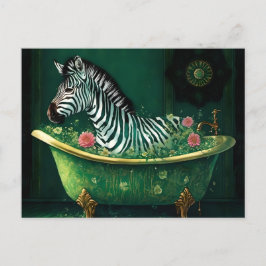 Spaß Zebra in einer Badewanne Postkarte