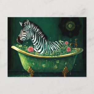 Spaß Zebra in einer Badewanne Postkarte