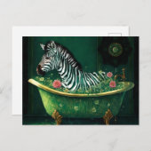 Spaß Zebra in einer Badewanne Postkarte (Vorne/Hinten)
