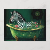 Spaß Zebra in einer Badewanne Postkarte (Vorderseite)