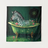Spaß Zebra in einer Badewanne Wandteppich (Vorderseite)